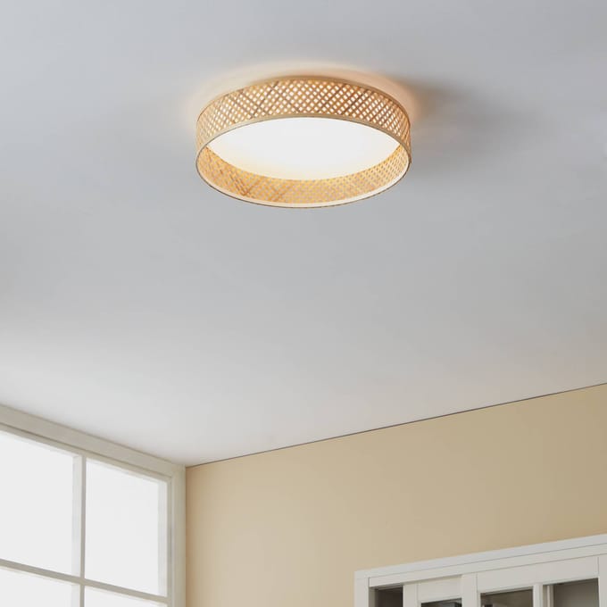 EGLO Luppineria Plafondlamp - LED - Ø 38 cm - Wit/Bruin