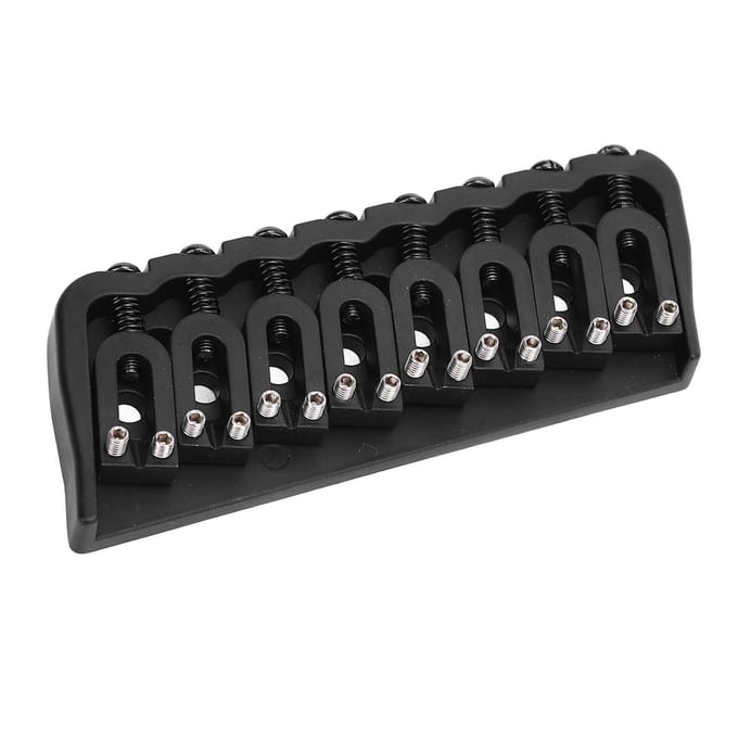 Chevalet à 8 cordes à sillets, cordes traversantes, chevalet hardtail de remplacement pour guitare électrique, espacement 10,8 mm black