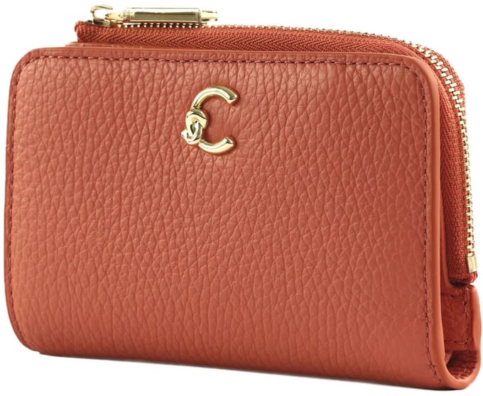 COCCINELLE Leren portemonnee C-Me Wallet Pink Clay koraalrood
