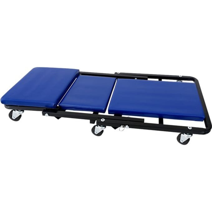 Deuba Monteursbed - Belastbaar 150kg 92x44x12cm Krukje Ligkar - Blauw