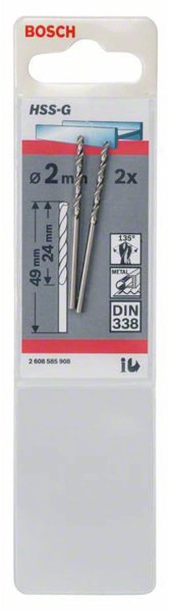 Bosch - Metaalboren HSS-G, Standard 2 x 24 x 49 mm