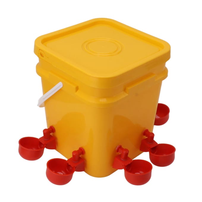 Automatische Kippendrinkbak met 12L Handvatvat Pluimvee Drinkuitrusting voor Gans Eend Type 3 yellow
