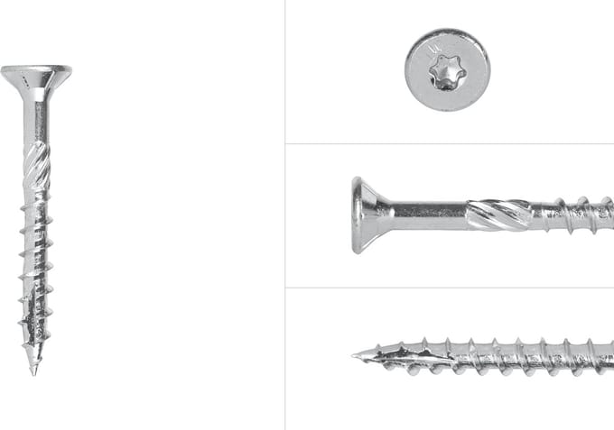 Wovar Spaanplaatschroeven Verzinkt 5 x 40 mm Torx 20 Deeldraad | Doos 200 Stuks