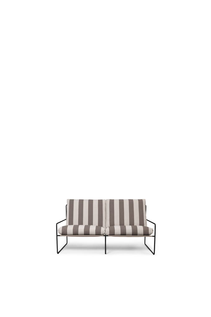 Ferm Living Desert Stripe 2-Zitsbank - Black/Chocolate