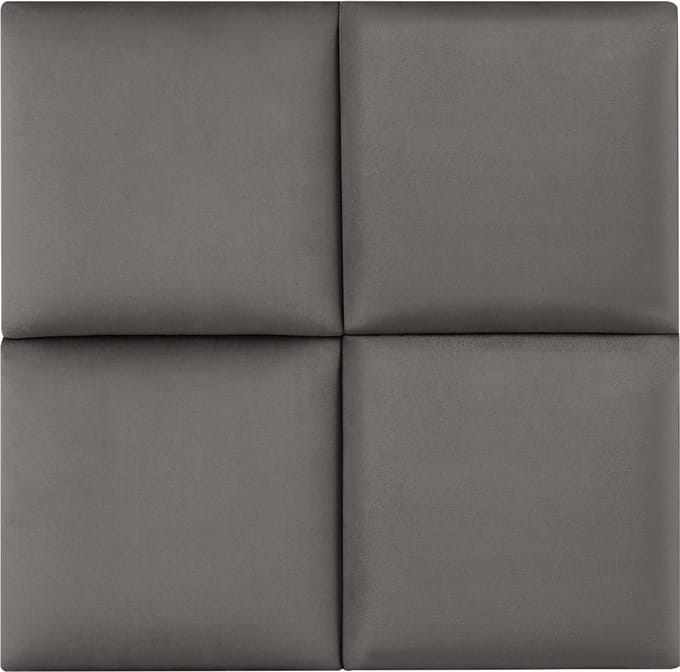 Gestoffeerde wandpanelen Carpino set van 4 fluweel 30x30 cm donkergrijs [neu.haus]