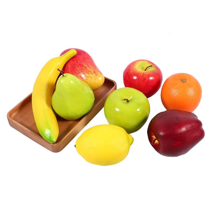 8-delige set Plastic Fruit Keuken Kunstmatig Nepvoedsel Display Huis Feest Decor Handwerk Levenssecht yellow