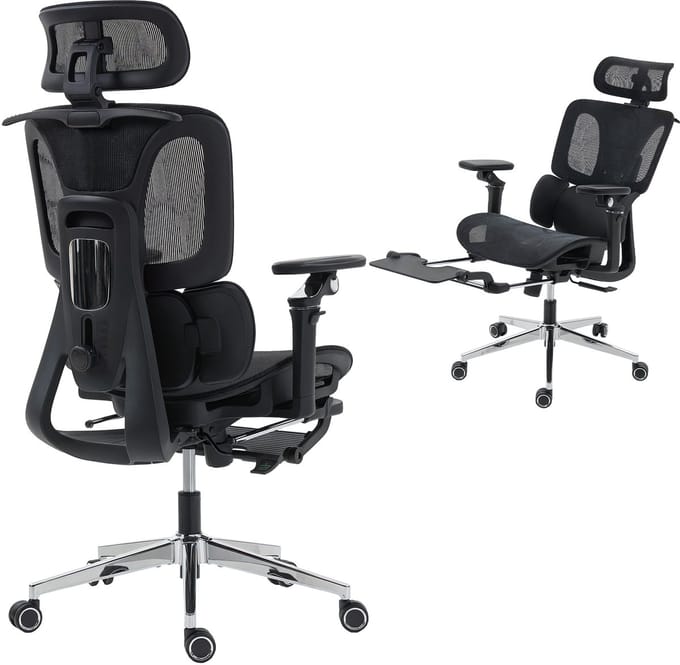 HOMCOM-bureaustoel-mesh-67 x 71 x 133 cm-zwart