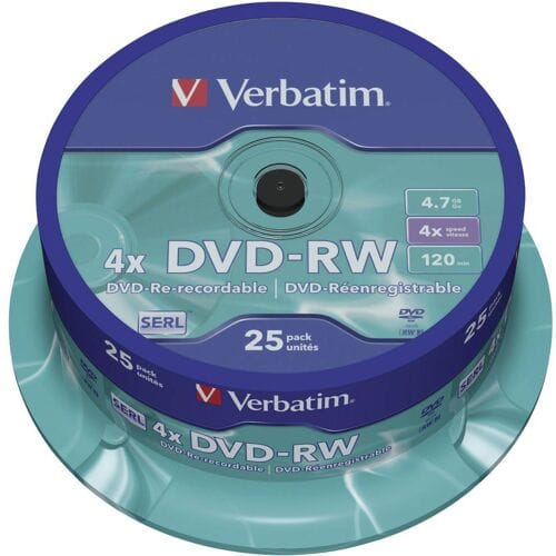 Verbatim 43639 DVD-RW disc 4.7 GB 25 stuk(s) Spindel Herschrijfbaar