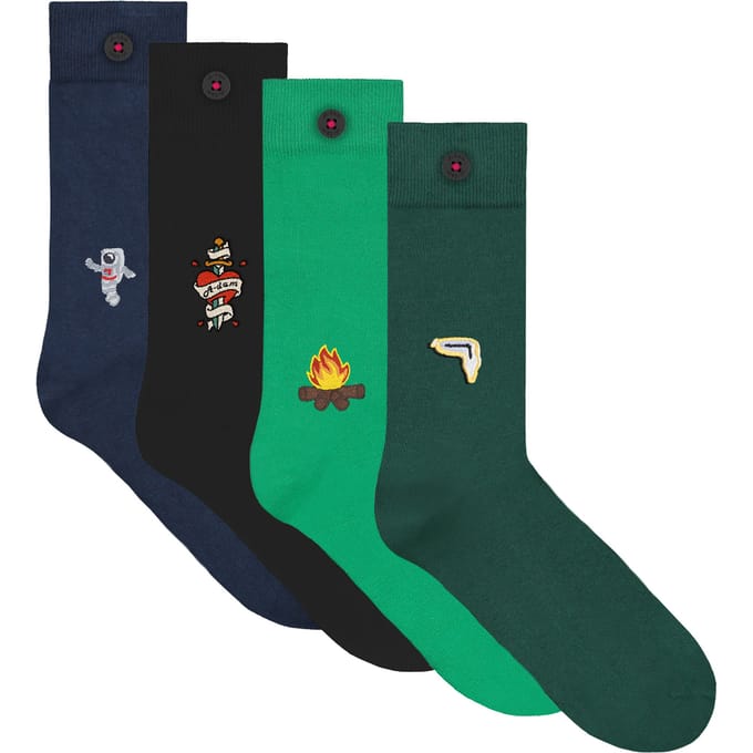 A-DAM Unisex 4-pack Casual Socks Multicolor Größe: 41-46 | Socken Outlet | Unisex