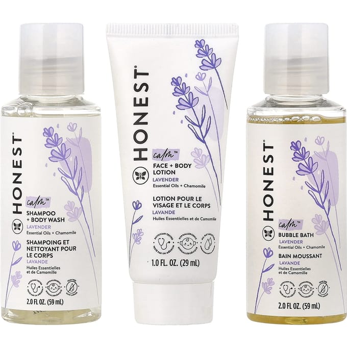 The Honest Company, Baby's Mini Must-Haves, Lavendel, Set van 4 white