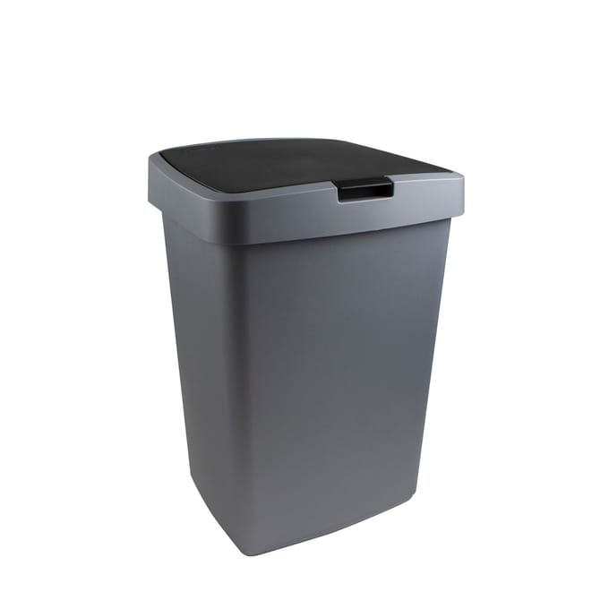 Sunware - Delta prullenbak klep 50L grijs / zwart - 39,7 x 34,5 x 56,4 cm