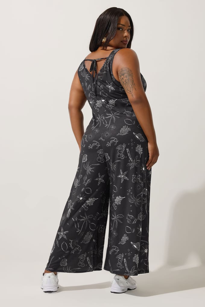 Limited Collection Curve Zwarte Zomerprint Jumpsuit Size 48