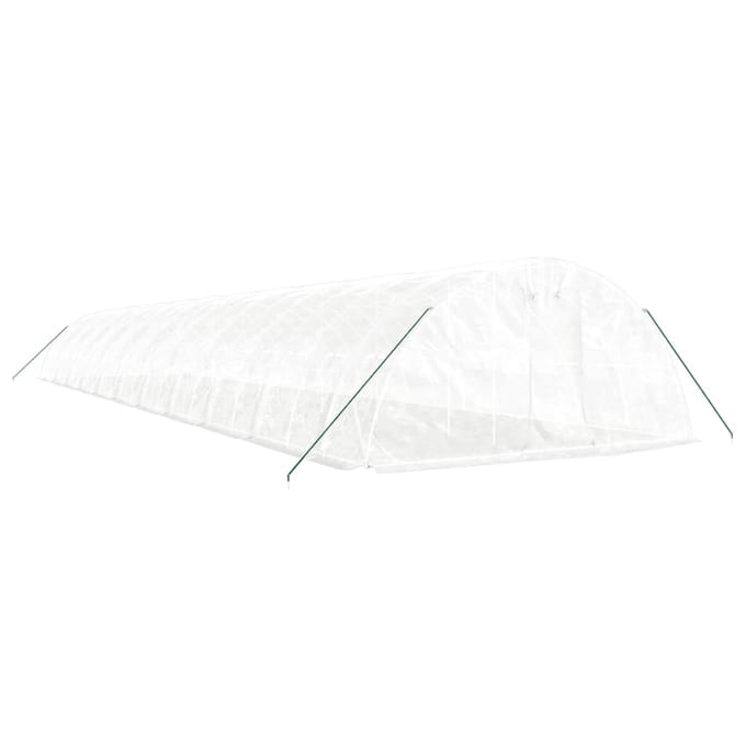 vidaXL - Tuinkas - met - stalen - frame - 110 - m² - 22x5x2,3 - m - wit