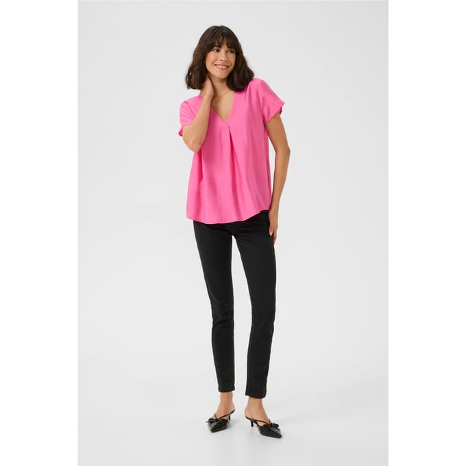 Blouse met korte mouwen Regular fit Azalea Pink CC pink