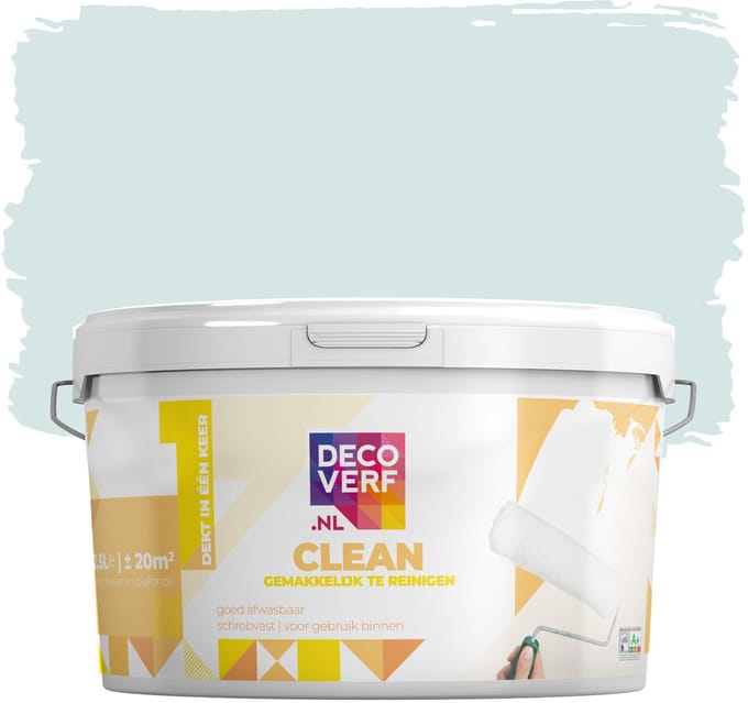 Decoverf clean muurverf ijsblauw, 2.5L
