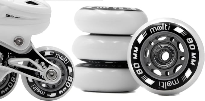 8-Pack Inline Skate Wielen 80mm met ABEC-9 Kogellagers - Wit Polyurethaan voor Indoor & Outdoor