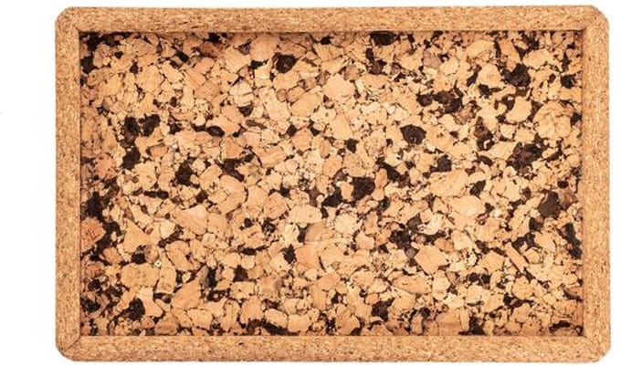 ZICZAC - Dienblad - QUERCO - 100% kurk - Rechthoekig - 22,5x14,5cm - Coal - SET/2