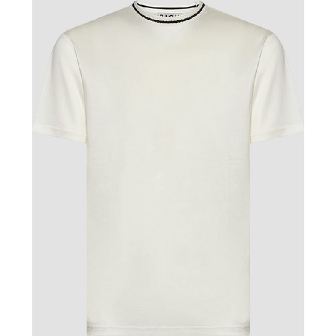 t-shirt met detail kraag man wit