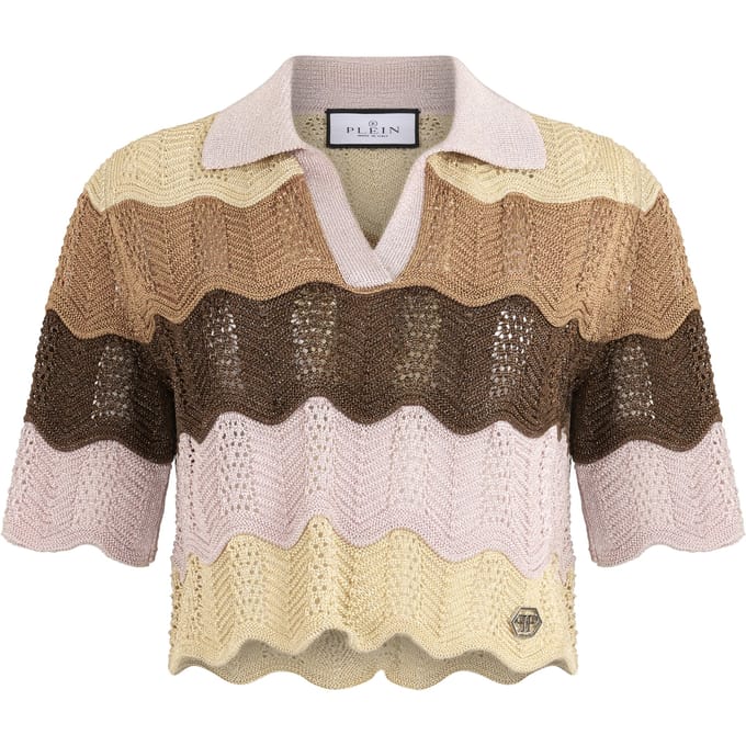 Knitted Polo T-Shirt Color Wave