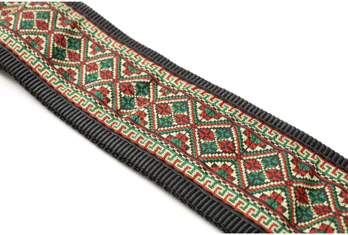 Fame Weave Series Baroque Pattern 2 Red/Green - Gitaarband