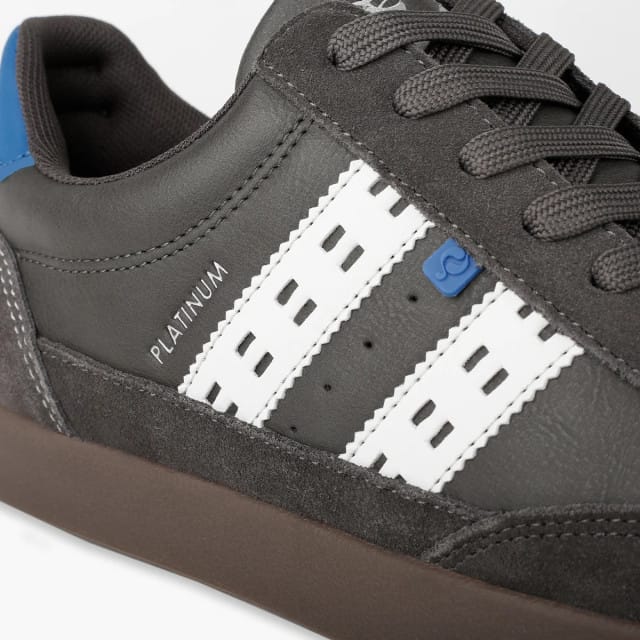 Q1905 Sneaker platinum middengrijs/koningsblauw/wit