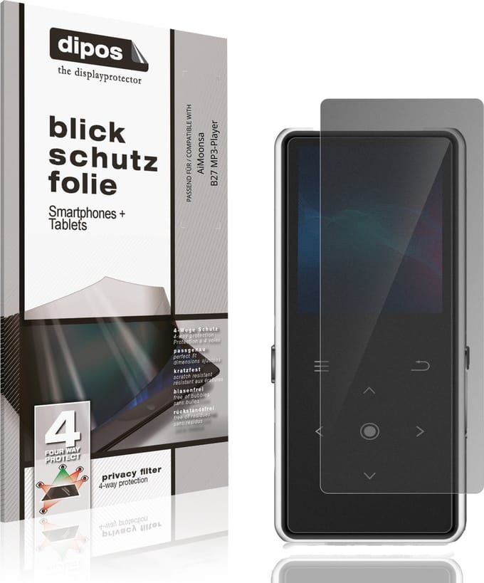dipos – Matte Privacy Screenprotector geschikt voor AiMoonsa B27 MP3-Player | Anti-Spy Beschermfolie