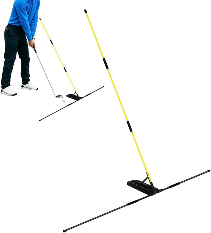 Golfuitlijningsstokken - Swingtrainer - Golf Oefenen - Verstelbare Swingpad - 105 cm - Geel