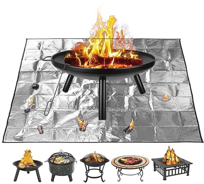 Vuurkorfmat 80x105 cm - Brandwerende Grillmat voor Terras en Tuin