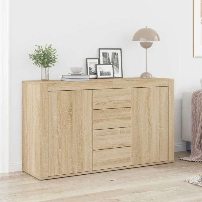 vidaXL - Dressoir - Sonoma - Eik - 120 - x - 36 - x - 69 - cm - Bewerkt - hout
