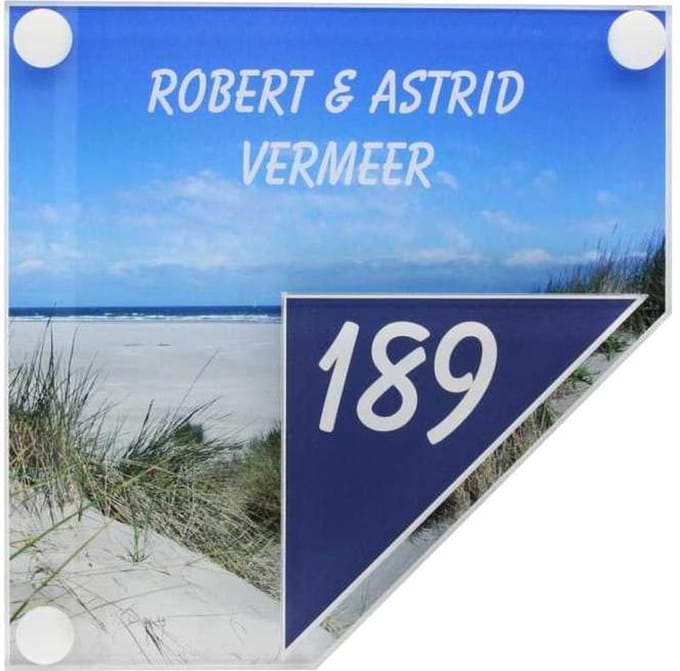 Plexiglas naambord 145 x 145 mm