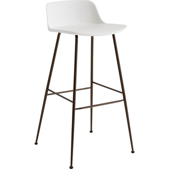 &Tradition Rely Barstoel HW81 & HW86 - wit - gebronsd - Hoogte 88,5 cm