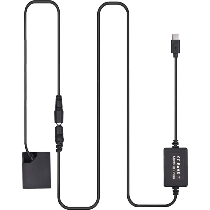PD USB Type-C-kabel naar NP-W126 dummy-batterij DC-koppeling vervanging voor Fujifilm X-A2 A3 X-E2s zwart