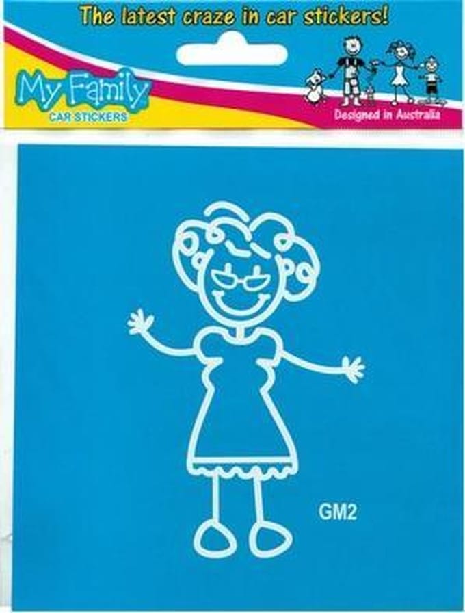 Oma - autosticker - wit - 10 cm - The Sticker Family