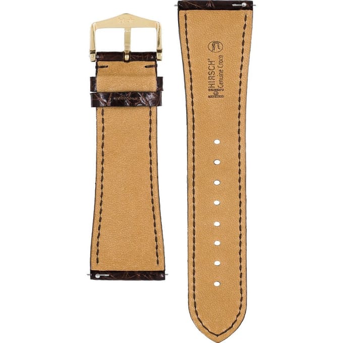 Hirsch 01808010-1-22 Genuine Croco Horlogeband