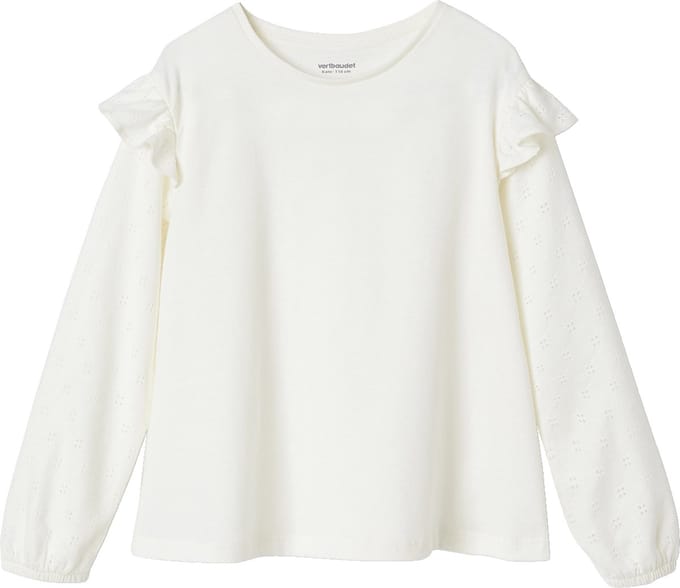 Vertbaudet T-shirt BASICS met lange mouwen en ruches voor meisjes