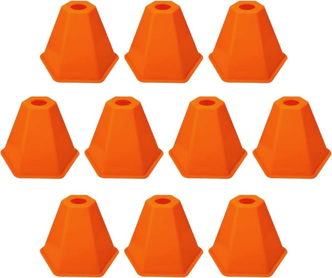Sport Pylonnen - Trainingsmarkeringen - Agility Training - Hoge Zichtbaarheid - Set van 10 - Oranje
