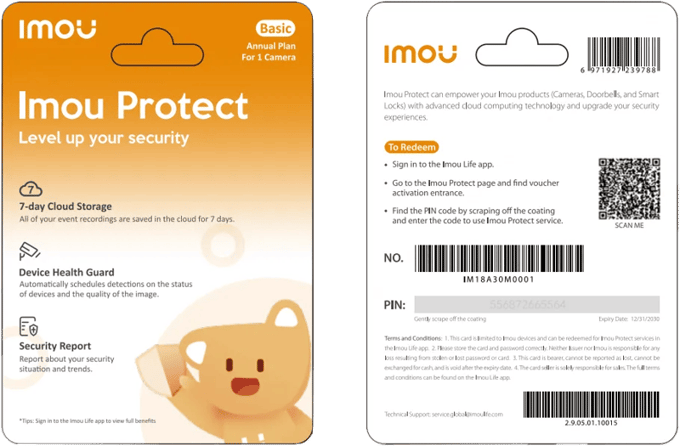 IMOU Protect Basic Gift Card Annual Plan