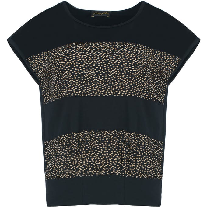 Eigentijdse Contrast Jersey & Popeline Top
