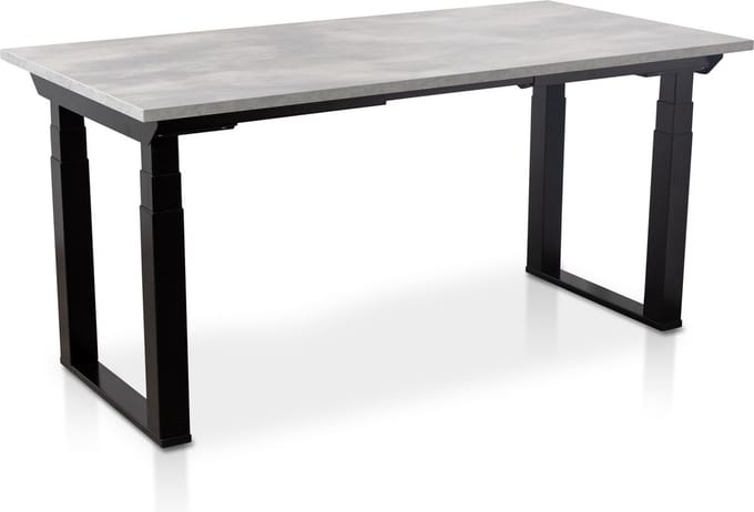 Zit-sta bureau elektrisch verstelbaar - MRC PRO SOLID NEN-EN 527 | 140 x 80 cm | frame zwart - blad betonlook | memory functie met USB | 200kg draagvermogen