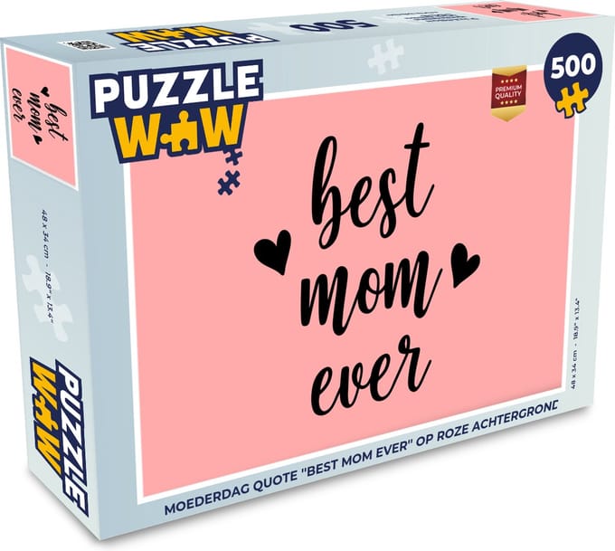 Puzzel Best mom - Quote - Roze - Legpuzzel - Puzzel 500 stukjes