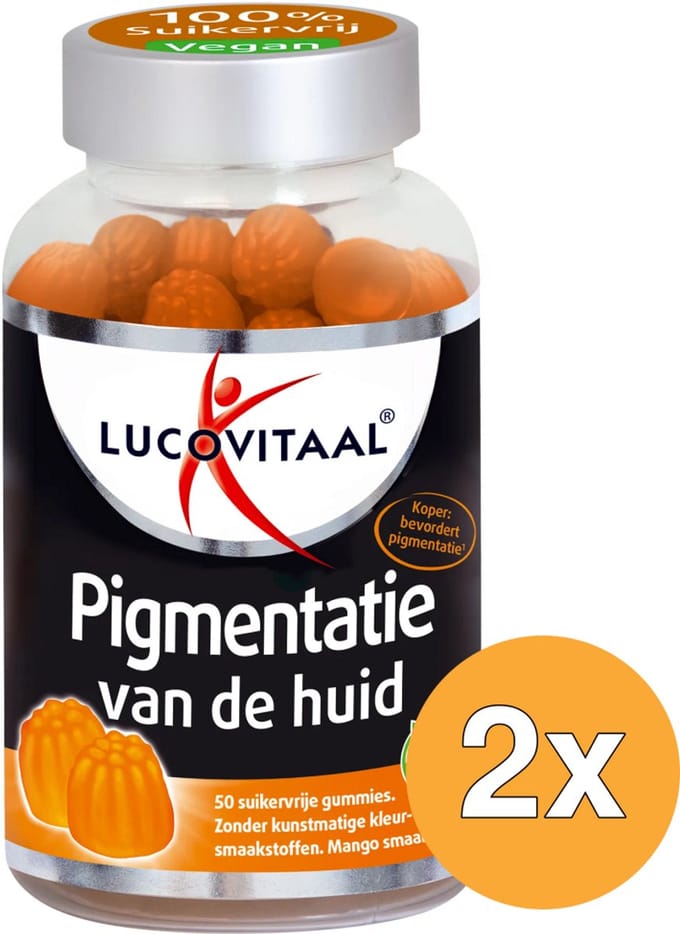 2x Lucovitaal Pigmentatie Van De Huid Gummies (50 gummies)