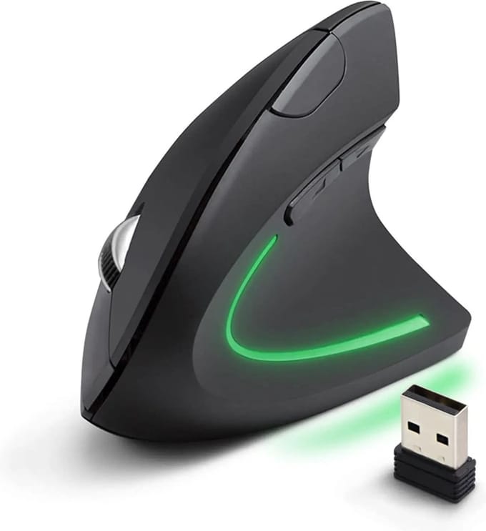 Verticale computermuis - optische sensor - draadloos