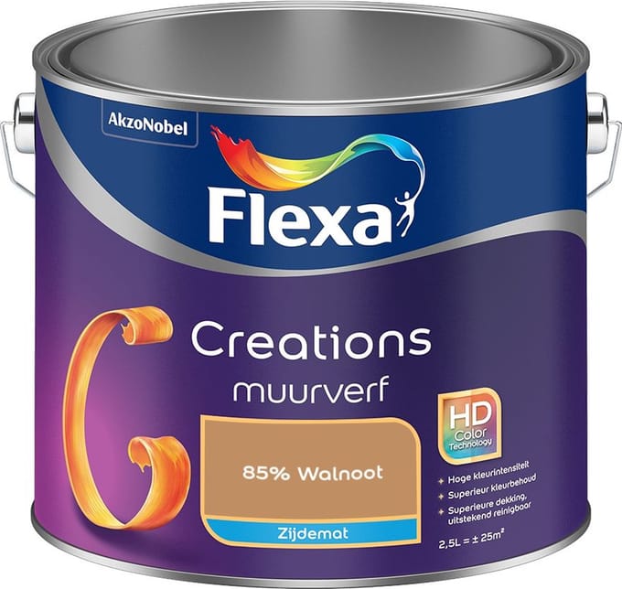Flexa - Creations Muurverf Zijdemat - 85% Walnoot - Mengverf - 2,5 L