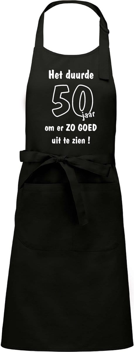 Mijncadeautje - Keukenschort - BBQ schort - Het duurde 50 jaar - zwart