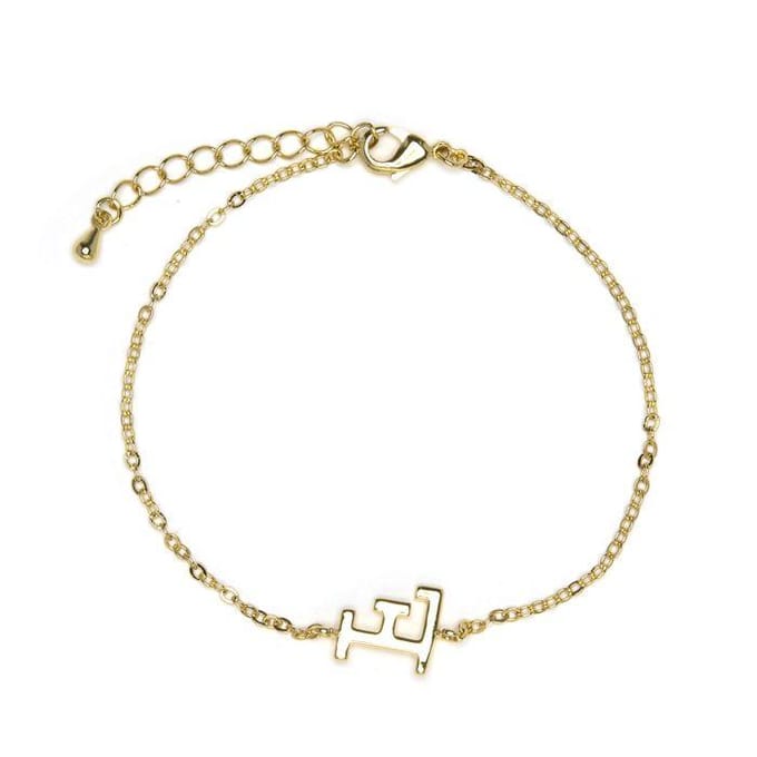 Luxenter Armband met 18-karaats geelgouden afwerking - Alphabet
