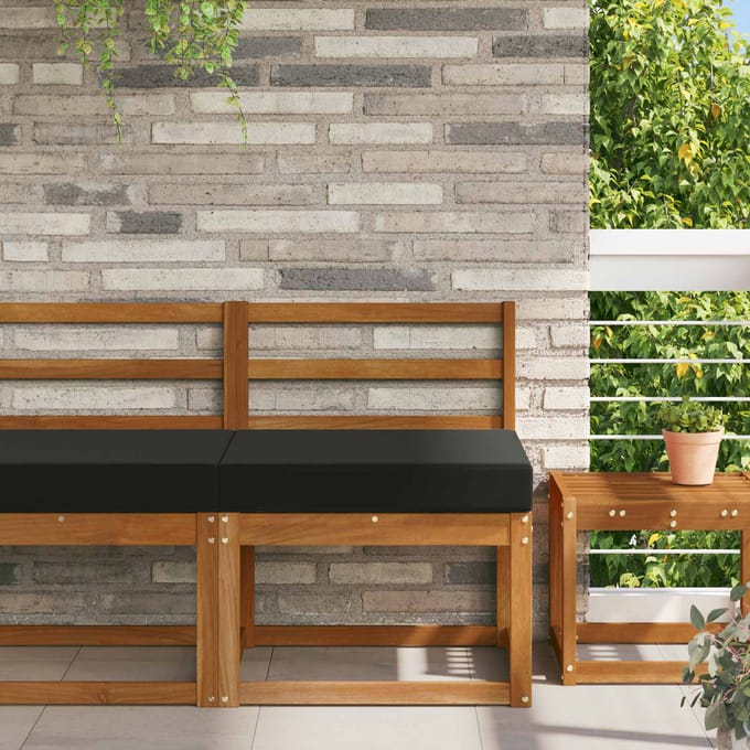 vidaXL - Buitenbankkussen - Polyester - Zwart - 60 - x - 60 - cm