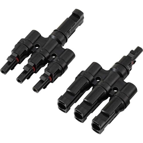 TRU COMPONENTS TC-13805796 3-voudige PV-aftakverbinderset Zwart Inhoud: 2 stuk(s)