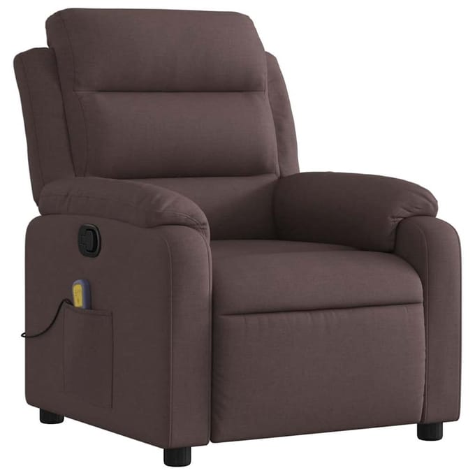 vidaXL - Massagestoel - verstelbaar - stof - donkerbruin