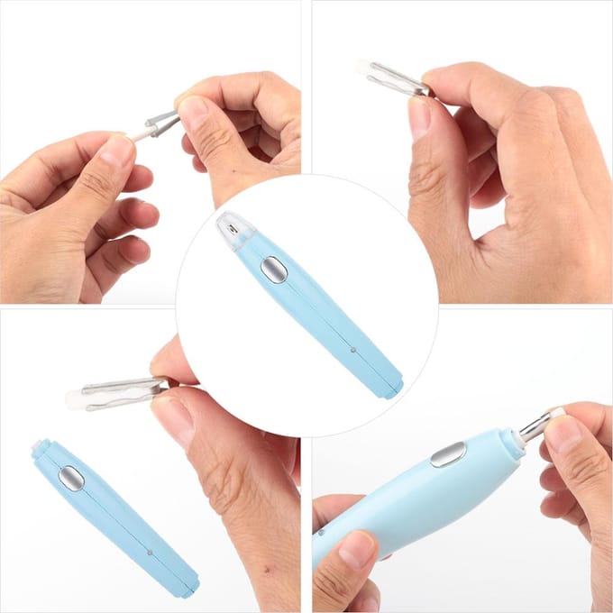 Gomme électrique rechargeable USB pratique avec 16 recharges de remplacement (Rose) blanc