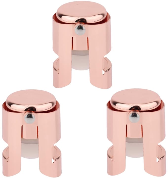 Dailygoods - 3 Stuks Roestvrij Staal en Siliconen Champagne Stoppers